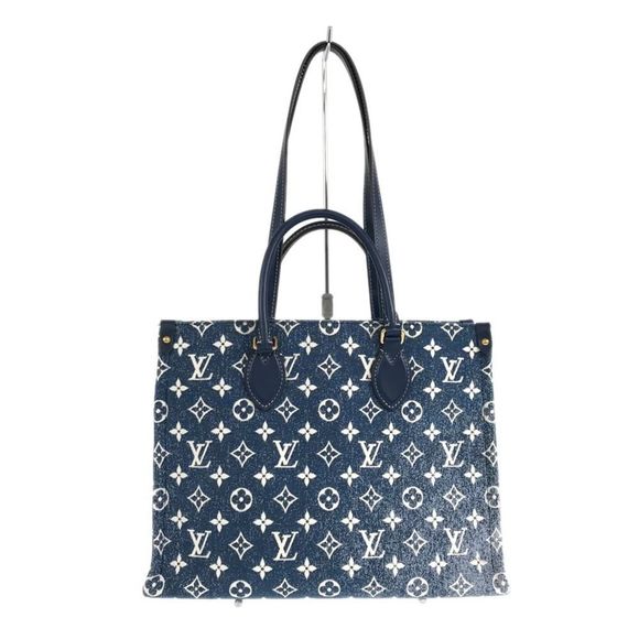 Louis Vuitton On the go MM Monogram Denim jacquard blue Tote Bag - Picture 16 of 16